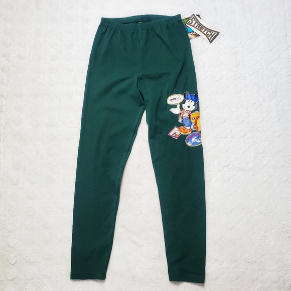 NEW | Vintage | 90's RARE Mickey Unlimited Jerry Leigh Green Lightweight Pant - Picture 2 of 6